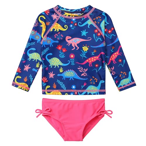 XFGIRLS Der Zweiteilige Badeanzug Mit Langen Ärmeln Niedlich Bedruckter UV-Schutz-Slip Ist Für Mädchen Von 6 Monaten Bis 6 Jahren Geeignet von XFGIRLS