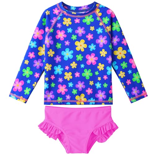 XFGIRLS Der Zweiteilige Badeanzug Mit Langen Ärmeln Niedlich Bedruckter UV-Schutz-Slip Ist Für Mädchen Von 6 Monaten Bis 6 Jahren Geeignet von XFGIRLS
