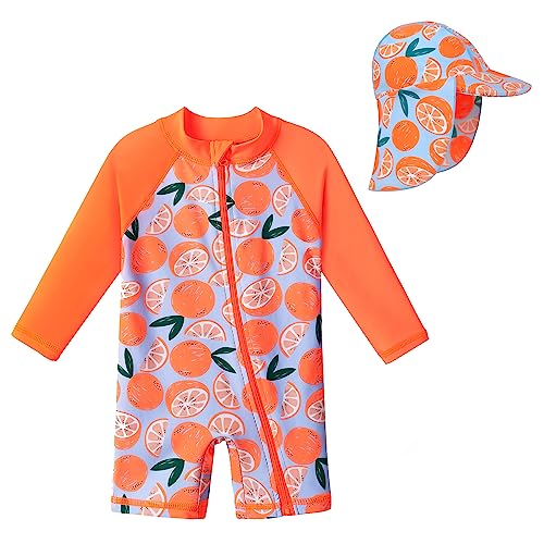 XFGIRLS Kinder Badeanzug Mädchen UPF50+ Badeanzug, Schnell Trocknend Niedliches Druckdesign, Badeanzug Mädchen 0 Monate Bis 6 Jahre Alt, Geeignet Für Pool/Strand von XFGIRLS