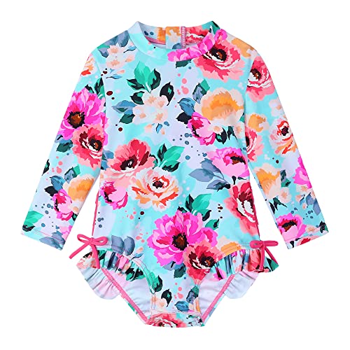 XFGIRLS Kinder Badeanzug Mädchen UPF50+ Badeanzug, Schnell Trocknend Niedliches Druckdesign, Badeanzug Mädchen 0 Monate Bis 6 Jahre Alt, Geeignet Für Pool/Strand von XFGIRLS