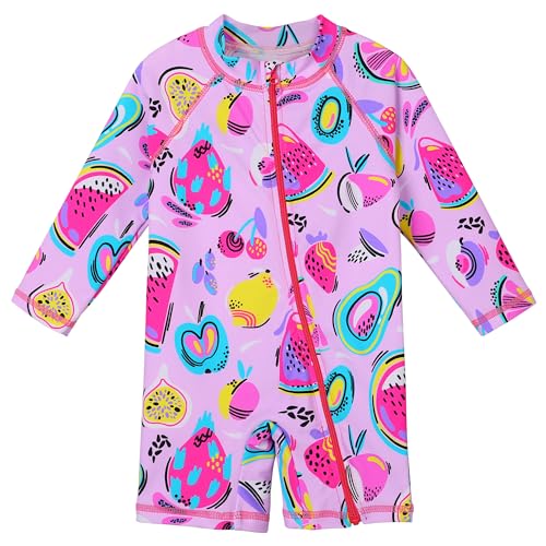 XFGIRLS Kinder Badeanzug Mädchen UPF50+ Badeanzug, Schnell Trocknend Niedliches Druckdesign, Badeanzug Mädchen 0 Monate Bis 6 Jahre Alt, Geeignet Für Pool/Strand von XFGIRLS