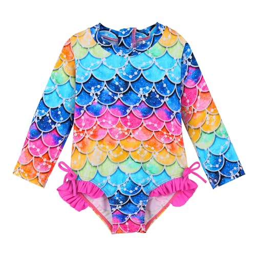 XFGIRLS Kinder Badeanzug Mädchen UPF50+ Badeanzug, Schnell Trocknend Niedliches Druckdesign, Badeanzug Mädchen 0 Monate Bis 6 Jahre Alt, Geeignet Für Pool/Strand von XFGIRLS