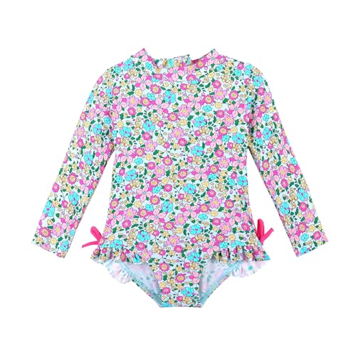 XFGIRLS Kinder Badeanzug Mädchen UPF50+ Badeanzug, Schnell Trocknend Niedliches Druckdesign, Badeanzug Mädchen 0 Monate Bis 6 Jahre Alt, Geeignet Für Pool/Strand von XFGIRLS