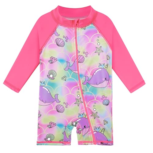 XFGIRLS Kinder Badeanzug Mädchen UPF50+ Badeanzug, Schnell Trocknend Niedliches Druckdesign, Badeanzug Mädchen 0 Monate Bis 6 Jahre Alt, Geeignet Für Pool/Strand von XFGIRLS