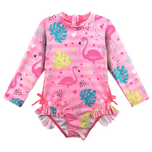 XFGIRLS Kinder Badeanzug Mädchen UPF50+ Badeanzug, Schnell Trocknend Niedliches Druckdesign, Badeanzug Mädchen 0 Monate Bis 6 Jahre Alt, Geeignet Für Pool/Strand von XFGIRLS