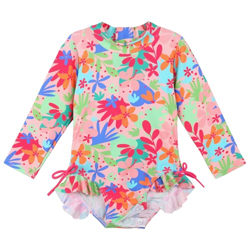 XFGIRLS Kinder Badeanzug Mädchen UPF50+ Badeanzug, Schnell Trocknend Niedliches Druckdesign, Badeanzug Mädchen 0 Monate Bis 6 Jahre Alt, Geeignet Für Pool/Strand von XFGIRLS