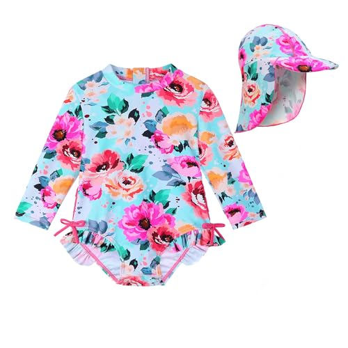 XFGIRLS Kinder Badeanzug Mädchen UPF50+ Badeanzug, Schnell Trocknend Niedliches Druckdesign, Badeanzug Mädchen 0 Monate Bis 6 Jahre Alt, Geeignet Für Pool/Strand von XFGIRLS