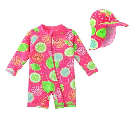 XFGIRLS Kinder Badeanzug Mädchen UPF50+ Badeanzug, Schnell Trocknend Niedliches Druckdesign, Badeanzug Mädchen 0 Monate Bis 6 Jahre Alt, Geeignet Für Pool/Strand von XFGIRLS
