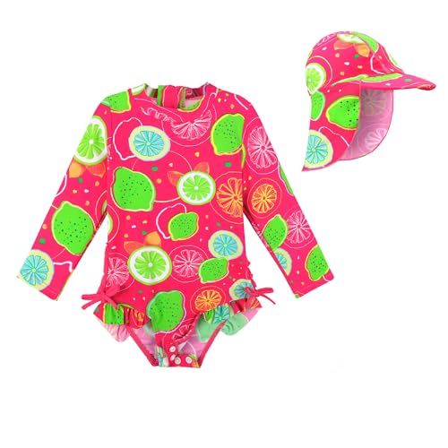 XFGIRLS Kinder Badeanzug Mädchen UPF50+ Badeanzug, Schnell Trocknend Niedliches Druckdesign, Badeanzug Mädchen 0 Monate Bis 6 Jahre Alt, Geeignet Für Pool/Strand von XFGIRLS
