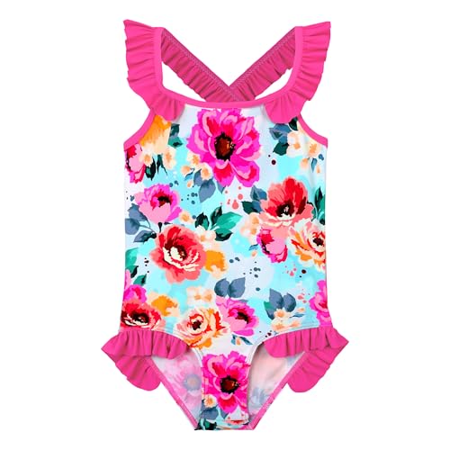 XFGIRLS Kinder Badeanzug Mädchen UPF50+ Badeanzug, Schnell Trocknend Niedliches Druckdesign, Badeanzug Mädchen 6 Monate Bis 6 Jahre Alt, Geeignet Für Pool/Strand von XFGIRLS