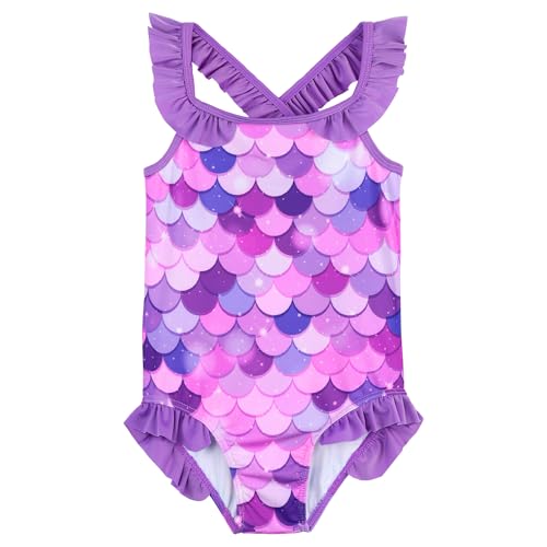 XFGIRLS Kinder Badeanzug Mädchen UPF50+ Badeanzug, Schnell Trocknend Niedliches Druckdesign, Badeanzug Mädchen 6 Monate Bis 6 Jahre Alt, Geeignet Für Pool/Strand von XFGIRLS