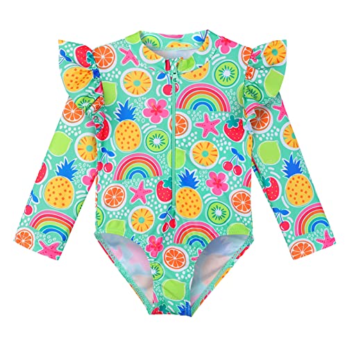 XFGIRLS Kinder Badeanzug Mädchen UPF50+ Badeanzug, Schnell Trocknend Niedliches Druckdesign, Badeanzug Mädchen 0 Monate Bis 6 Jahre Alt, Geeignet Für Pool/Strand von XFGIRLS