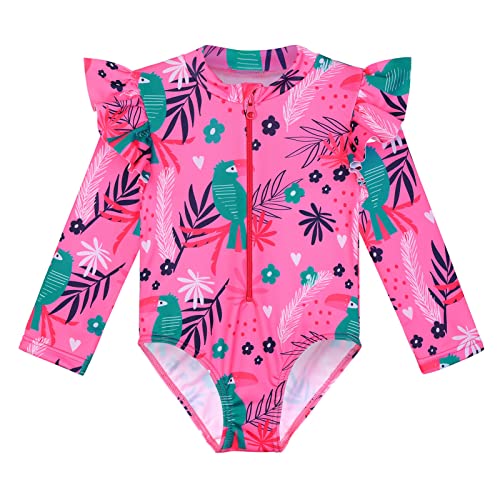 XFGIRLS Kinder Badeanzug Mädchen UPF50+ Badeanzug, Schnell Trocknend Niedliches Druckdesign, Badeanzug Mädchen 0 Monate Bis 6 Jahre Alt, Geeignet Für Pool/Strand von XFGIRLS