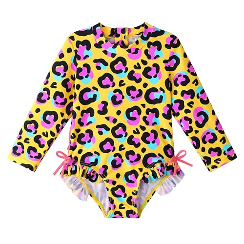 XFGIRLS Kinder Badeanzug Mädchen UPF50+ Badeanzug, Schnell Trocknend Niedliches Druckdesign, Badeanzug Mädchen 0 Monate Bis 6 Jahre Alt, Geeignet Für Pool/Strand von XFGIRLS