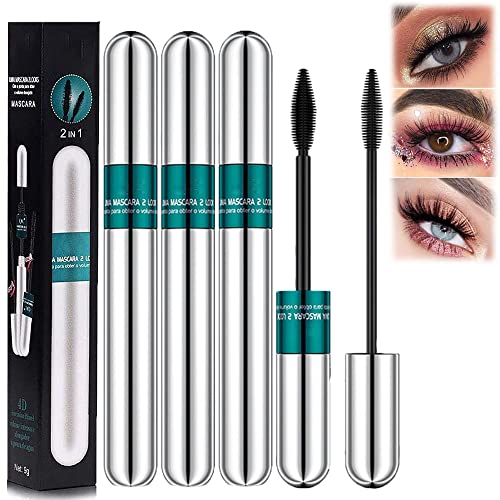 Lash Cosmetics Mascara 4d Silk Fiber Lash Mascara Mascaras 5x Longer Waterproof Long Lasting 2 In 1 Thrive Mascaras for Natural Lengthening and Thickening Effect (3pcs) von XFHRJYR