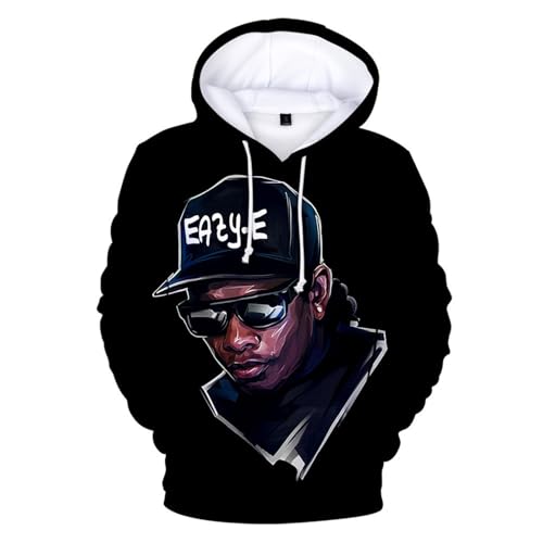 XFICSD Pullover Eazy E Fashion Casual Kinder Hoodie, Herren Und Damen Loose Sportswear Cartoon Print Langarm Tops 3D Kleidung-Purple||S von Xamic