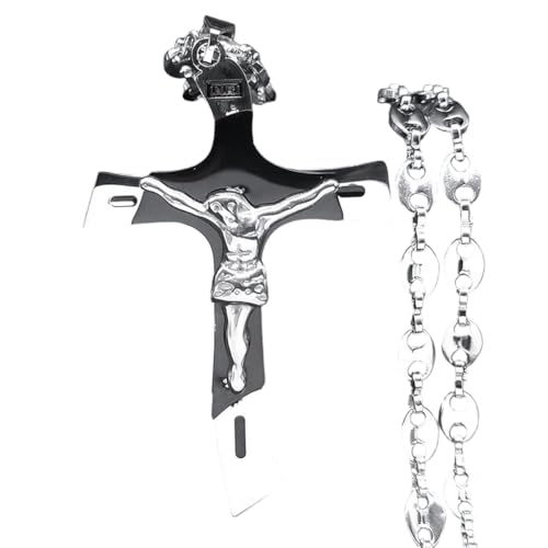 NEU 2026 UNISEX VINTAGE INRI JESUS ​​JESS CROSCIFIX HALTE KILE FÜR DAMEN MÄNNER DIE MÄNDLICHE STAHL GOLD CARCH COUSSCHE KABISCHE KABE Kette Schmuckkragen Dekoration Luxus Trendy für Frauen und Männer von XFLSDHGD