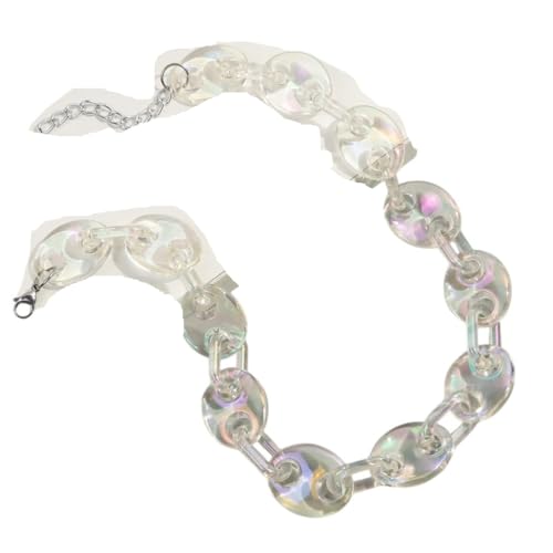 Neue 2025 Unisex transparent Acryl Big Coffee Bean Halskette für Frauen schillernden Schweine Nasenverbindungs ​​Kette Halskette Schmuckgeschenke Modetrendy Accessoires kreatives Geschenk für Frauen von XFLSDHGD