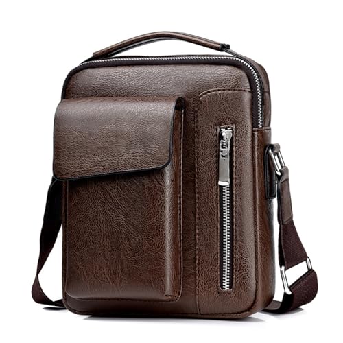 Retro Herren 1 Umhängetasche Crossbody Herrenbag Business Casual Rucksack mit Herrenbeutel tragen von XFLSDHGD