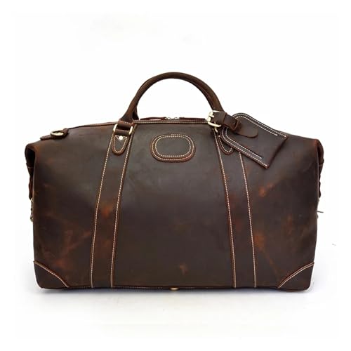 Vintage Leder Reisetasche Tasche Kowskin Travel Handtaschen Weekender Duffle Tasche für Männer Männliche Reisetaschen von XFLSDHGD