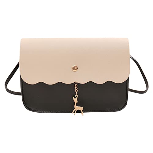 Weibliche Geldbörsen Damen Messenger Bag Farbe Match Mode neue benutzerdefinierte Spitze Muster Telefonbrieftasche Laptop Taschen für Frauen Rucksack, Schwarz , Einheitsgröße von XFLSDHGD