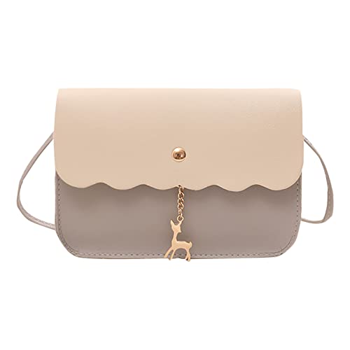 Weibliche Geldbörsen Damen Messenger Bag Farbe Match Mode neue benutzerdefinierte Spitze Muster Telefonbrieftasche Laptop Taschen für Frauen Rucksack, grau, Einheitsgröße von XFLSDHGD