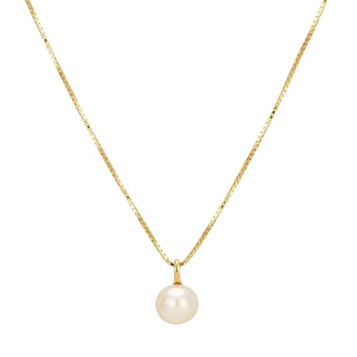 XFLSDHGD 925 Sterling Silber Süßwasser Naturperlen Halskette für Frauen anheitige Mode Schlüsselbeinkette Fein Schmuck Schmuck von XFLSDHGD
