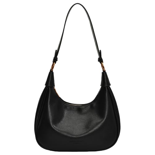 XFLSDHGD Braune Geldbeutel Hobo Handtaschen für Frauen weiche PU Leder Schulter -Geldbörsen Crescent Bag mit Reißverschluss von XFLSDHGD