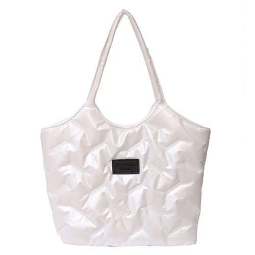 XFLSDHGD Frauen Feste Pufferbeutel Mode gesteppte Umhängetasche vielseitige Tasche Handtaschen große Kapazität Winter -Pendelbeutel von XFLSDHGD