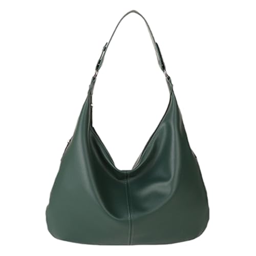 XFLSDHGD Frauen PU -Umhängetasche Mode -Unterarmtasche Feste Farbe Stilvoller Einzel -Umhängetasche Große Kapazität Weiche Slusty Tasche Reißverschluss täglich Pendelbeutel von XFLSDHGD