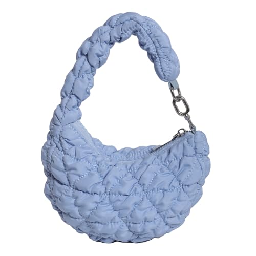 XFLSDHGD Frauen Puffer Armband Bag Klapptasche Leichte stilvolle Crescent -Tasche große Kapazität Mode Halbmondbeutel Nylonblasen Geldbeutel von XFLSDHGD