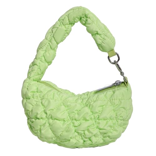 XFLSDHGD Frauen Puffer Armband Bag Klapptasche Leichte stilvolle Crescent -Tasche große Kapazität Mode Halbmondbeutel Nylonblasen Geldbeutel von XFLSDHGD