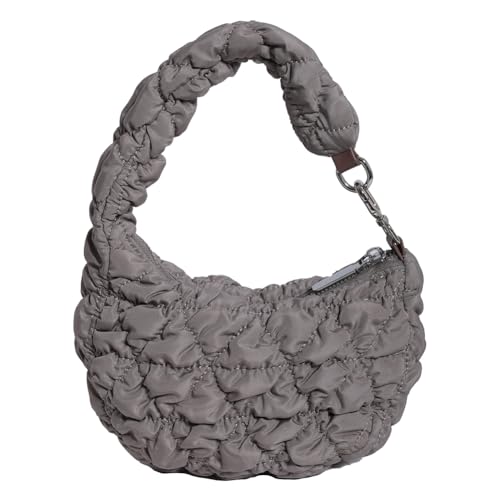 XFLSDHGD Frauen Puffer Armband Bag Klapptasche Leichte stilvolle Crescent -Tasche große Kapazität Mode Halbmondbeutel Nylonblasen Geldbeutel von XFLSDHGD