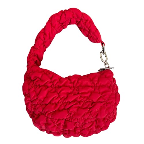 XFLSDHGD Frauen Puffer Armband Bag Klapptasche Leichte stilvolle Crescent -Tasche große Kapazität Mode Halbmondbeutel Nylonblasen Geldbeutel von XFLSDHGD