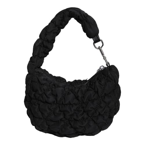 XFLSDHGD Frauen Puffer Armband Bag Klapptasche Leichte stilvolle Crescent -Tasche große Kapazität Mode Halbmondbeutel Nylonblasen Geldbeutel von XFLSDHGD