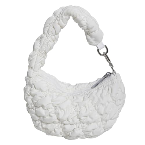 XFLSDHGD Frauen Puffer Armband Bag Klapptasche Leichte stilvolle Crescent -Tasche große Kapazität Mode Halbmondbeutel Nylonblasen Geldbeutel von XFLSDHGD