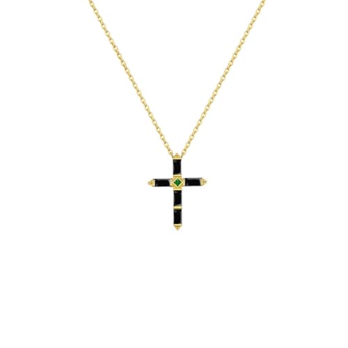 XFLSDHGD NEU 2025 Frauen 925 Sterling Silber Gold Kreuz Zirkon Anhänger Langkette Halskette Luxus Feine Geburtstagsgeschenke Party Schmuck Erkenntnisse Modetrendy Accessoires kreativ von XFLSDHGD