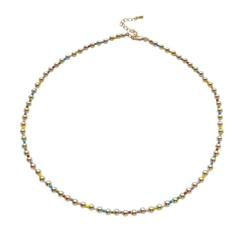 XFLSDHGD NEU 2026 UNISEX -FETINLE STELL Halsketten Choker für Frauen böhmisch farbenfrohe Schmuck vergoldete Perlen Halskette Accessoires Modetrendy Kreatives Geschenk für Frauen und Männer von XFLSDHGD