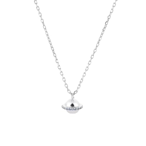 XFLSDHGD Neu 2026 925 Sterling Silber Rainbow CZ Beyong Les Petites Saturn Gold Halskette Choker Frauen Halskette Kette Kollektion Juwely Mode Accessoires kreatives Geschenk von XFLSDHGD