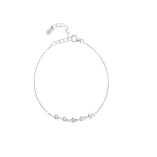 XFLSDHGD Neu für trendy 2025 925 Sterling Silber Zierköpfer Einfaches stapelbares Armband für Frauen Weißgold Verschleppte Linkkette Trendy Schmuck Modeaccessoires kreatives Geschenk von XFLSDHGD