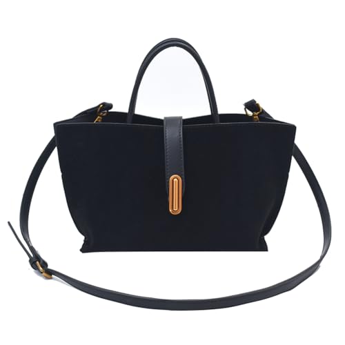 XFLSDHGD Wildleder -Einkaufstasche für Frauen braune Wildleder Mode Retro Schultertasche für Arbeitsreisen Einkaufsbeutel von XFLSDHGD