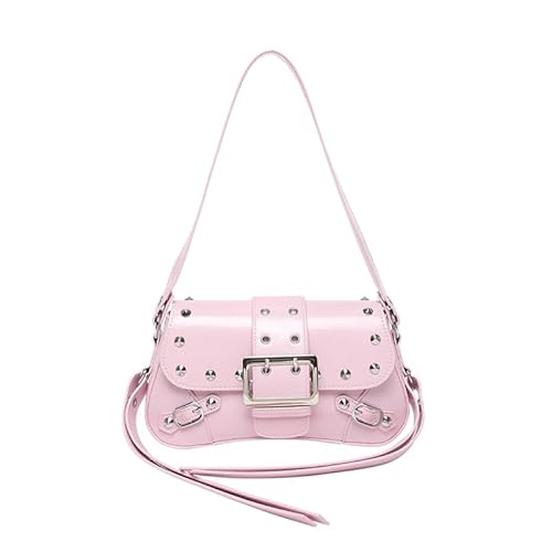 XFLSDHGD Y2K -Umhängetasche für Frauen, Punk -Stil Y2K -Geldbörse PU Leder -Modehandtaschen mit Nieten kleiner Y2K -Geldbörsen Tren von XFLSDHGD