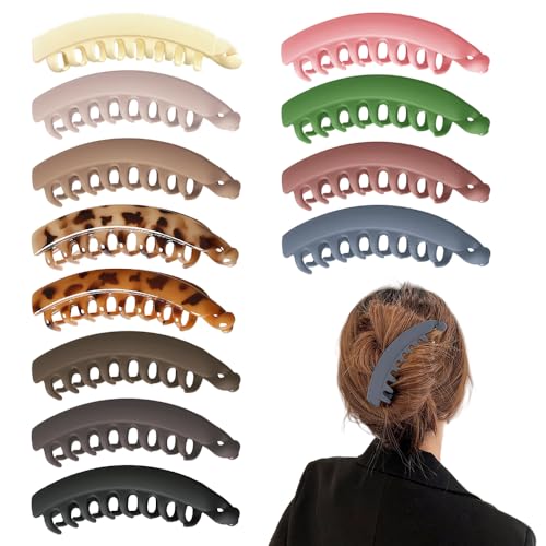 XFSRG 12 Stück Banana Clip Damen Große Bananenspange Starke Halter Keine Rutsch Bananen Krallen Clips für Dickes Dünnes Haar XFSRG 12 Stück Banana Clip Damen Große Bananenspange Starke Halter Keine Rutsch Bananen Krallen Clips für Dickes Dünnes Haar von XFSRG
