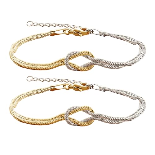 XFSRG 2 Stück Doppellagig Geknotet Armband mit Karte Armbänder Elegant Verstellbar Armband für Paare Beste Freundinnen von XFSRG