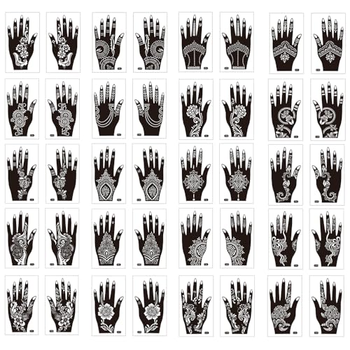 XFSRG 20 Paar Temporäre Tattoos Set Hand Sticker Schablonen Tempel Aufkleber für Frauen Mädchen Finger Körper von XFSRG