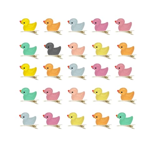 XFSRG 25 Stück Mini-Enten-Haarspangen Niedliche Enten-Haarspangen Leuchten im Dunkeln Niedliche Enten-Haarspange Kinder für den täglichen Gebrauch, Partyzubehör von XFSRG