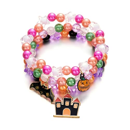 XFSRG 3 Stück Halloween Armband Damen Kürbis Geister Fledermaus Anhänger Paar Armbänder Festliche Accessoires XFSRG 3 Stück Halloween Armband Damen Kürbis Geister Fledermaus Anhänger Paar Armbänder Festliche Accessoires von XFSRG