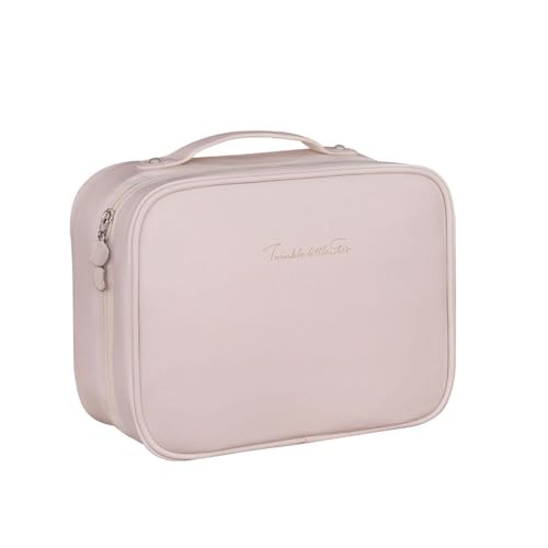 XFSRG 3 in 1 Kosmetiktasche mit Abnehmbarem Pinsel Organizer Make up Tasche aus Weichem PU Leder Großzügige Kulturbeutel Damen & Organizer für Reise (Weiß) von XFSRG