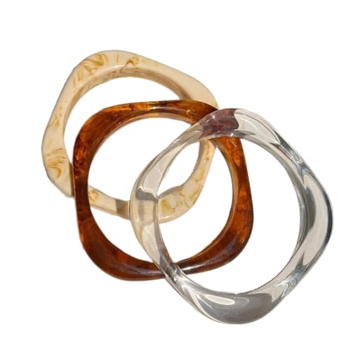 XFSRG 3er Set Acrylharz Armreif Damen Retro Armreifen mit Breitem Geometrischem und Unregelmäßigem Quadratischem Design Leichte Moderne Schmuck Accessoires XFSRG 3er Set Acrylharz Armreif Damen Retro Armreifen mit Breitem Geometrischem und Unregelmäßigem Quadratischem Design Leichte Moderne Schmuck Accessoires von XFSRG