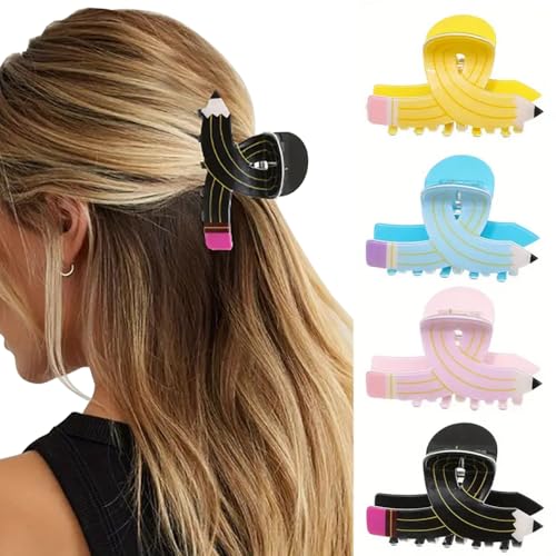 XFSRG 4 Stück Haarklammern Bleistift Haarspange Niedlich Claw Clip Haarklammer Rutschfestes Hair Clip Dickes Dünnes Haar Styling-Haarspangen Haar Halt Haarschmuck für Damen Mädchen XFSRG 4 Stück Haarklammern Bleistift Haarspange Niedlich Claw Clip Haarklammer Rutschfestes Hair Clip Dickes Dünnes Haar Styling-Haarspangen Haar Halt Haarschmuck für Damen Mädchen von XFSRG